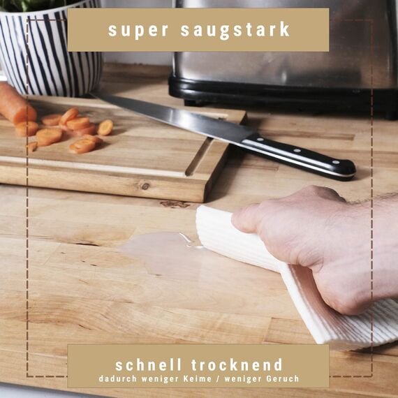 Ligarti Schwammtücher aus Holz (100% öko & waschbar) 6er Set Spültücher nachhaltig kompostierbar I Allzwecktücher für den Haushalt Made in Germany I Spüllappen kompostierbar (Türkis I 6Set)