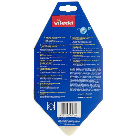 Vileda Bad Blitz Ersatzschwamm, hexagonale Form, für die Badreinigung, kein Verkratzen (Packung mit 3)