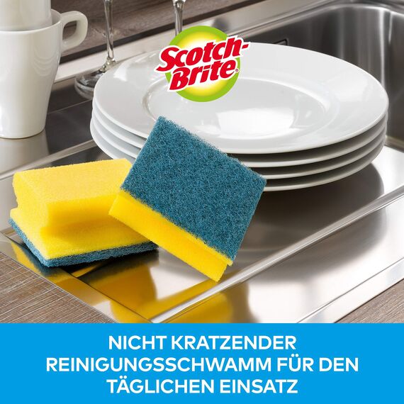 Scotch-Brite Delicate, nicht kratzender Spülschwamm, 12 Stück pro Packung - Allzweck-Schwamm für den Alltag, Blau - Kratzfrei