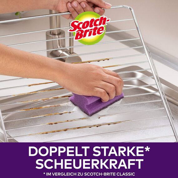 Scotch-Brite Extreme Topfreiniger extra-stark, 12 Stück pro Packung - entfernt hartnäckige Flecken und Schmutz mühelos, Lila