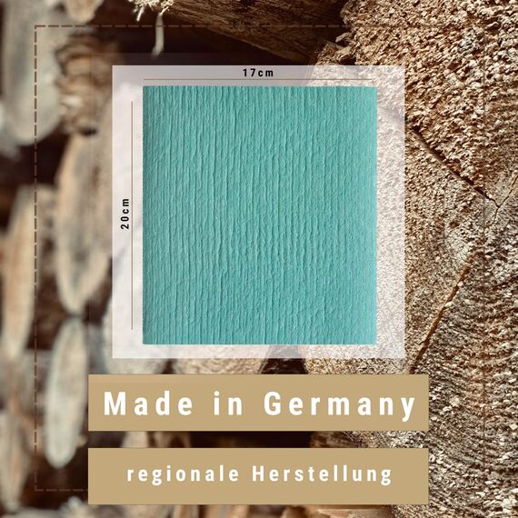 Ligarti Schwammtücher aus Holz (100% öko & waschbar) 6er Set Spültücher nachhaltig kompostierbar I Allzwecktücher für den Haushalt Made in Germany I Spüllappen kompostierbar (Minzgrün I 6Set)