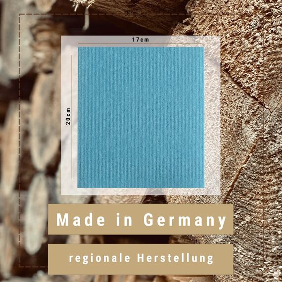 Ligarti Schwammtücher aus Holz (100% öko & waschbar) 3er Set Spültücher nachhaltig kompostierbar I Allzwecktücher für den Haushalt Made in Germany I Spüllappen kompostierbar (Türkis I 3Set)