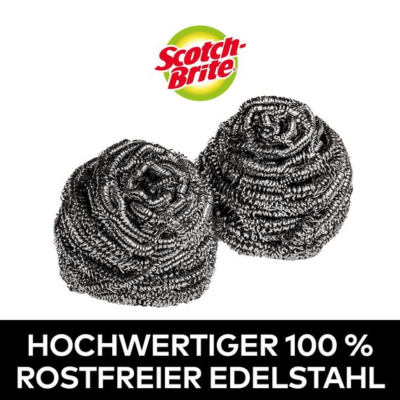 Scotch-Brite Stainless Steel Scourer, 12 Pieces - Rust Resistant Spiral Metal Scourer, Powerful and Effective Clean Scrubbing pad