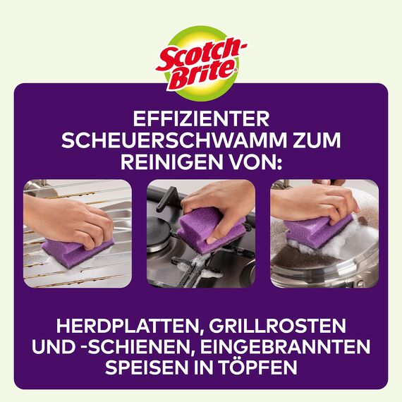 Scotch-Brite Extreme Topfreiniger extra-stark, 12 Stück pro Packung - entfernt hartnäckige Flecken und Schmutz mühelos, Lila