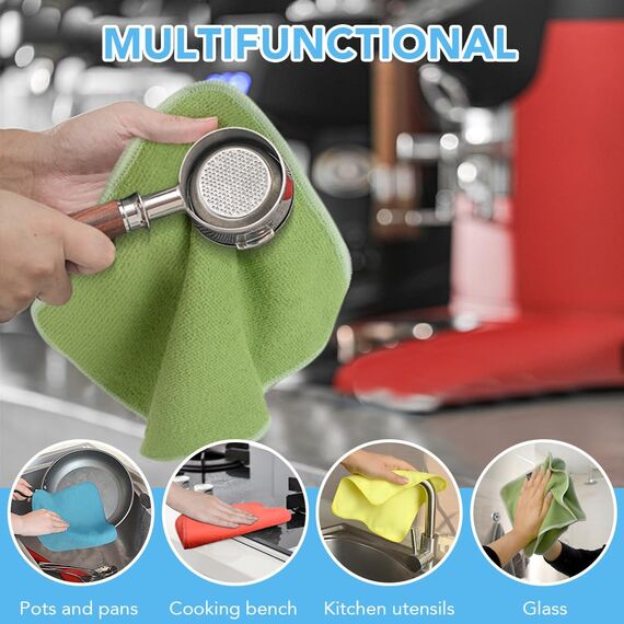 VIVOTE Mikrofasertücher Spüllappen, Mehrfarbige Geschirrtücher, Reinigungstücher, Haushalts Putzlappen microfaser Küche Putztücher Mehrzweck Staubwischen, 20 cm x 20 cm, 9 Stück