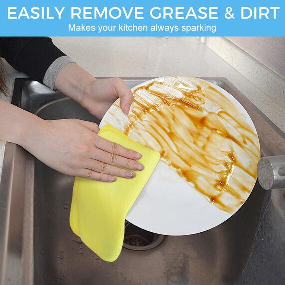 VIVOTE Mikrofasertücher Spüllappen, Mehrfarbige Geschirrtücher, Reinigungstücher, Haushalts Putzlappen microfaser Küche Putztücher Mehrzweck Staubwischen, 20 cm x 20 cm, 9 Stück