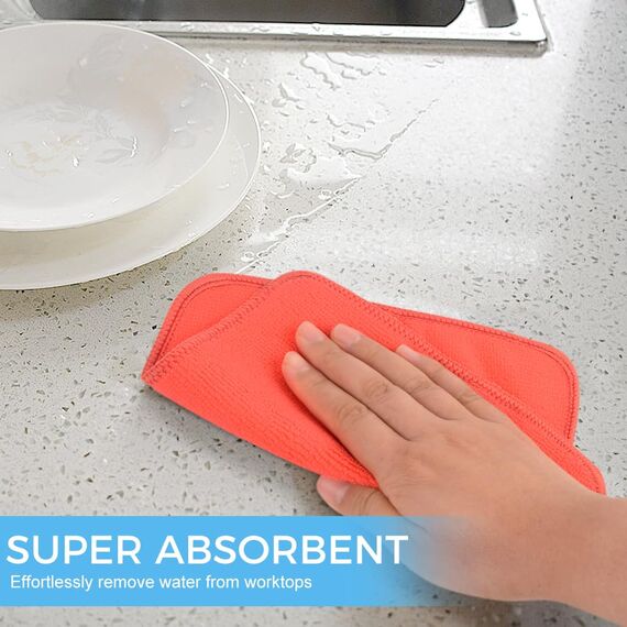 VIVOTE Mikrofasertücher Spüllappen, Mehrfarbige Geschirrtücher, Reinigungstücher, Haushalts Putzlappen microfaser Küche Putztücher Mehrzweck Staubwischen, 20 cm x 20 cm, 9 Stück