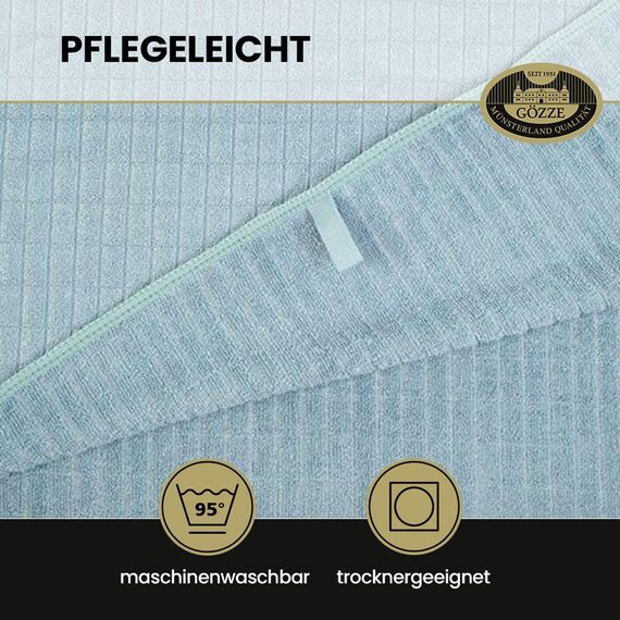 Gözze - Geschirrtuch-Set, 3-teilig, Mikrofaser-Poliertuch, 50 x 70 cm - Aqua