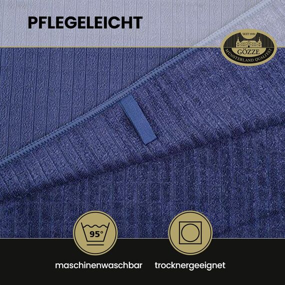 Gözze - Geschirrtuch-Set, 3-teilig, Mikrofaser-Poliertuch, 50 x 70 cm - Royalblau