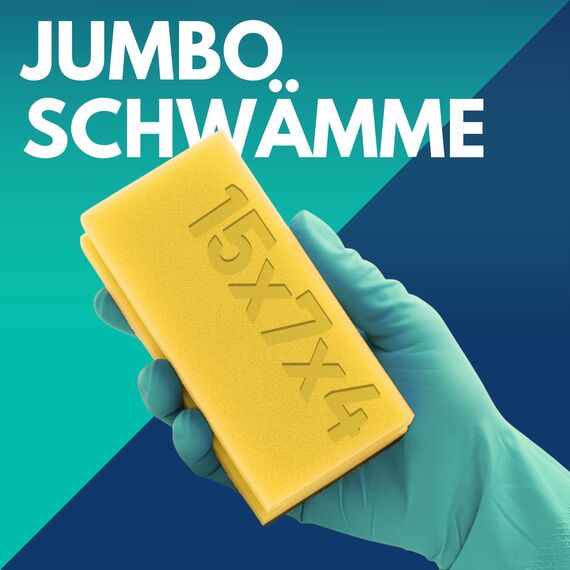 SONTY Spülschwamm XL Gelb/Schwarz aus Österreich - 10x Profi Jumbo Schwamm - Küchenschwamm mit Schleifmittel - Topfreiniger Putzschwamm Küche gegen hartnäckigen Schmutz (15 x 7 x 4 cm - 10 Schwämme)