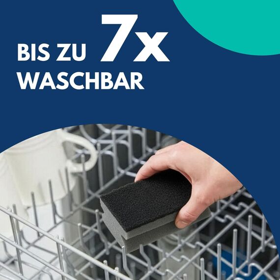 SONTY Spülschwamm XL Grau/Schwarz aus Österreich - 10x Profi Jumbo Schwamm - Küchenschwamm mit Schleifmittel - Topfreiniger Putzschwamm Küche gegen hartnäckigen Schmutz (15 x 7 x 4 cm - 10 Schwämme)
