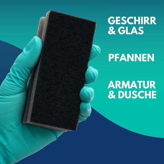 SONTY Spülschwamm XL Grau/Schwarz aus Österreich - 10x Profi Jumbo Schwamm - Küchenschwamm mit Schleifmittel - Topfreiniger Putzschwamm Küche gegen hartnäckigen Schmutz (15 x 7 x 4 cm - 10 Schwämme)