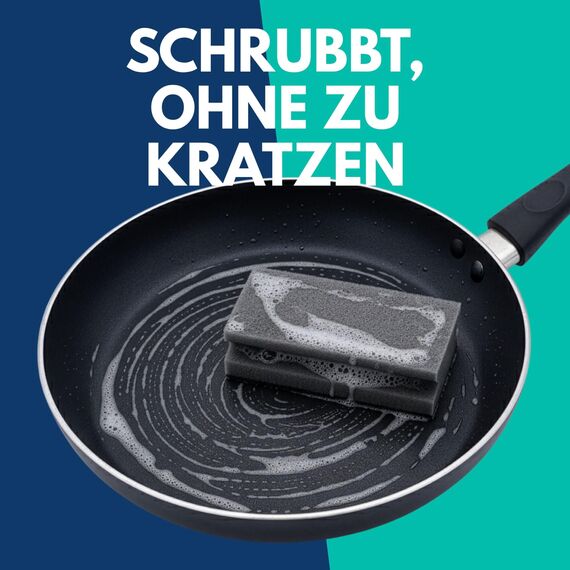 SONTY Spülschwamm XL Grau/Schwarz aus Österreich - 10x Profi Jumbo Schwamm - Küchenschwamm mit Schleifmittel - Topfreiniger Putzschwamm Küche gegen hartnäckigen Schmutz (15 x 7 x 4 cm - 10 Schwämme)