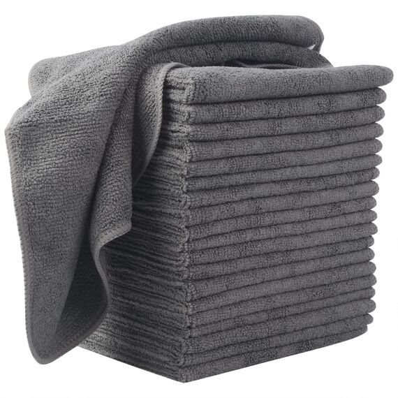 VIVOTE Microfaser-Reinigungstücher Grau Küchenlappen Haushalts Putzlappen super saugfähig und dick Spüllappen Mehrzweck Waschlappen Staubwischen 30cm X 30cm 20 Stück