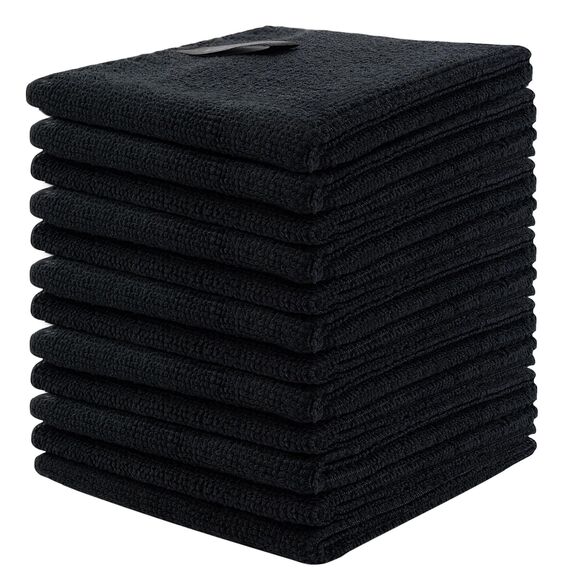 VIVOTE Microfaser Reinigungstuch, Schwarz Putzlappen Spüllappen Küchentücher, Wiederverwendbar Haushalts Putztücher Spültücher Microfaser Küche Putztücher Mehrzweck Staubwischen 30 cm X 30 cm 12 Stück