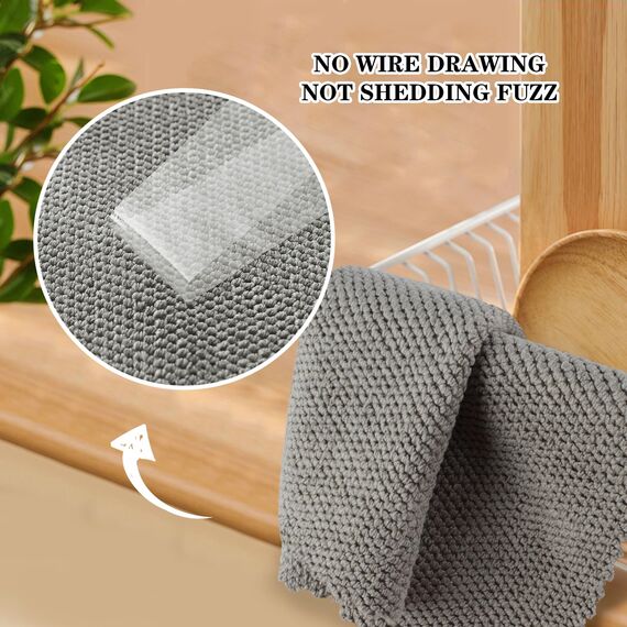 VIVOTE Mikrofaser Spüllappen, wiederverwendbar, Super Saugfähige Küchentücher, universal Reinigungstücher & Wischlappen, schnell trocknend, fusselfrei, 30 x 30 cm, Grau, 10 Stück