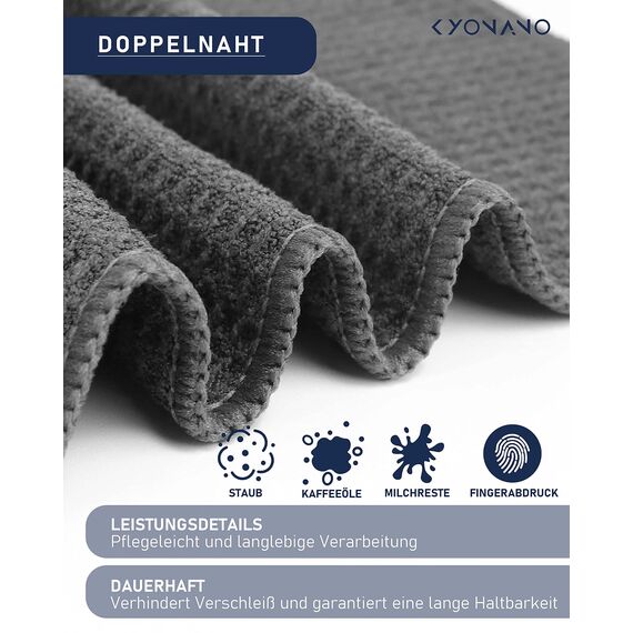 KYONANO Barista Zubehör, Barista Tuch Set 4 Stück, 30x30 cm Reinigungstuch zum reinigen Ihres Kaffee Equipments, extrem saugstarke, Barista Lappen für Dampflanze und Siebträgermaschine