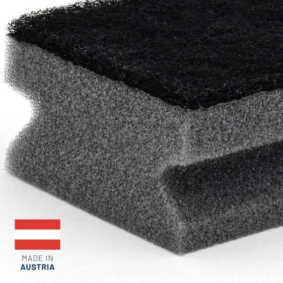SONTY Spülschwamm XL Grau/Schwarz aus Österreich - 10x Profi Jumbo Schwamm - Küchenschwamm mit Schleifmittel - Topfreiniger Putzschwamm Küche gegen hartnäckigen Schmutz (15 x 7 x 4 cm - 10 Schwämme)