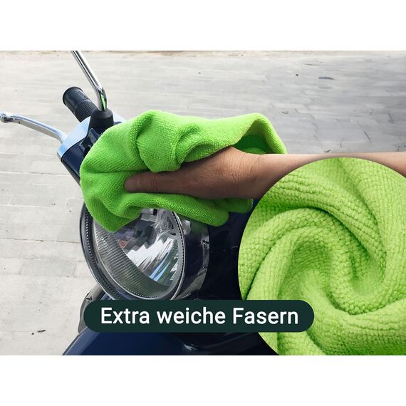 ZOLLNER 20er Set Mikrofasertücher für streifenfreien Glanz - flusenfreie und saugstarke Reinigungstücher - waschbar bis 60°C - Mehrfarbig in 40x40cm - Hotelqualität