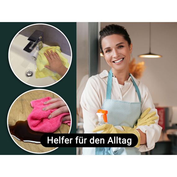 ZOLLNER 20er Set Mikrofasertücher für streifenfreien Glanz - flusenfreie und saugstarke Reinigungstücher - waschbar bis 60°C - Mehrfarbig in 40x40cm - Hotelqualität