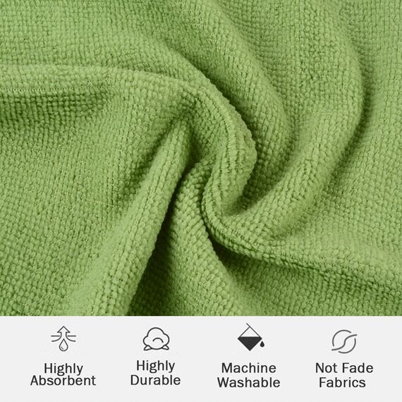 VIVOTE Mikrofaser Putzlappen, Küchentücher Spüllappen Waschbar, Mehrzweck-Reinigungstücher für Küchen, Esszimmer, Wohnwagen und mehr 30 × 30 cm 12 Stück (Grün + Seeblau + Gelb + Rot)