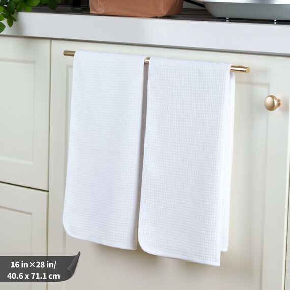 Polyte - Premium-Geschirrhandtücher aus Mikrofaser - Waffelstruktur - weiß - 41 x 71 cm - 12 Stück