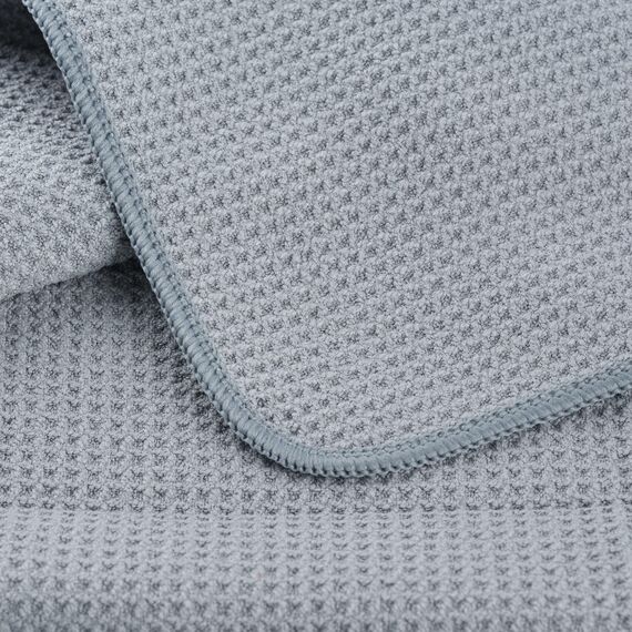 Polyte - Premium-Geschirrhandtücher aus Mikrofaser - Waffelstruktur - Grau - 41 x 71 cm - 12 Stück