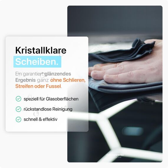 Chemicalworkz® Scheiben Bundle - Premium Carbontücher (5er Set) + Glasreiniger Auto - Für kristallklare Autoscheiben ohne Streifen & Schlieren - Carbon Mikrofasertücher Auto Glastuch Glas Reiniger