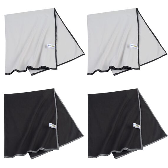 SINLAND 4 Stück Große Mikrofaser Glaspoliertücher Streifenfrei Fusselfrei Spiegeltuch Putztuch zum polieren von Spiegel Reinigungstuch für Weingläsern, Besteck, Edelstahl, Kamera 64cm X 51cm