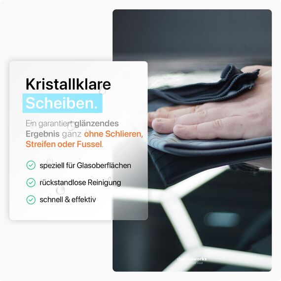 Chemicalworkz® Premium Carbontuch (360GSM, 40x40cm) - Mikrofaser Glastuch für kristallklare Autoscheiben ohne Streifen & Schlieren - Fenstertücher, Scheibentuch, Carbon Tuch Auto, Microfasertuch Glas