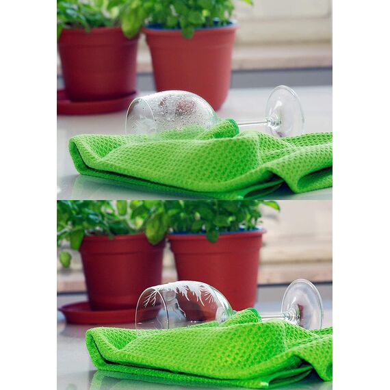 Glart 4444 Mikrofasertuch Set – 4× Reinigungstücher 40×40 cm für Küche, Bad & Haushalt – fusselfrei, streifenfrei & weich – für Glanz auf Armaturen, Fliesen, Glas & Möbeln – designed in Germany