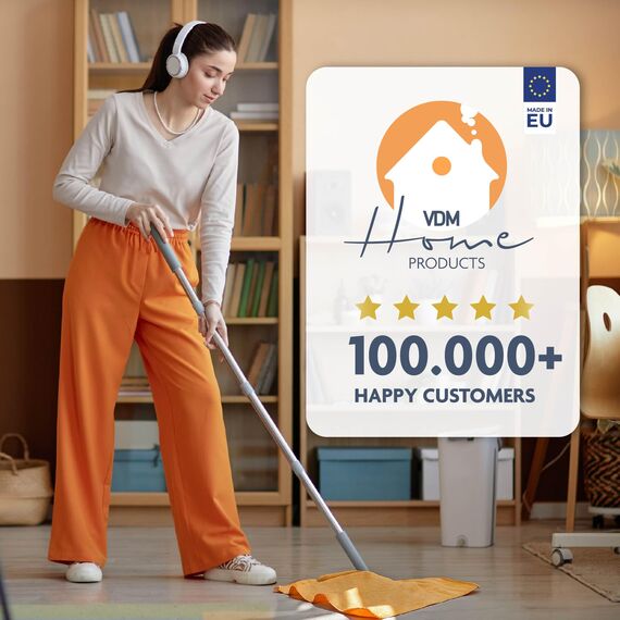 GROSSARTIGE UNIVERSAL-Boden PUTZLAPPEN - Orangefarbene Bodentücher 5 Stück - 50x60cm - Vielseitig einsetzbar und sehr saugfähig - Für die Bodenreinigung - EDEN®