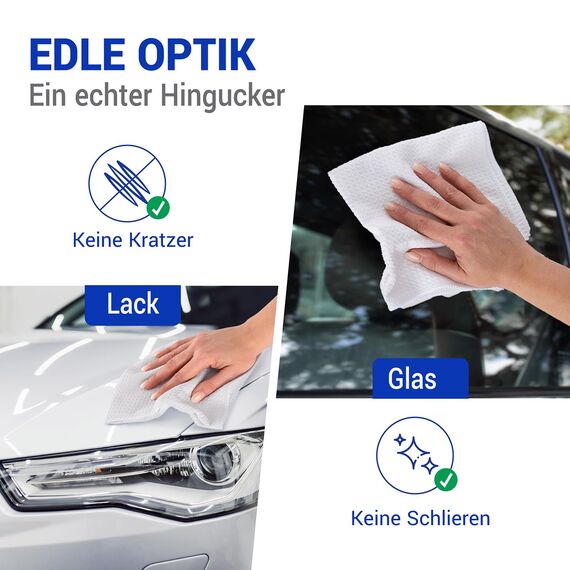 wolk Waffeltücher - Mikrofasertuch mit Waffelstruktur - 10 Stück - Größe: 38 x 38 cm - Farbe: weiß - Lappen, Reinigungstücher, Putztücher - Bad, Küche, Gastronomie