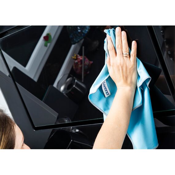 Liviona 2er Set Polarglanz Mikrofaser Glaspoliertücher – Spiegeltuch - Hochwertige Poliertücher für Hochglanzflächen, Spiegel, Gläser reinigt Streifen- und Fusselfrei (2 Stück Packung ca. 40x60