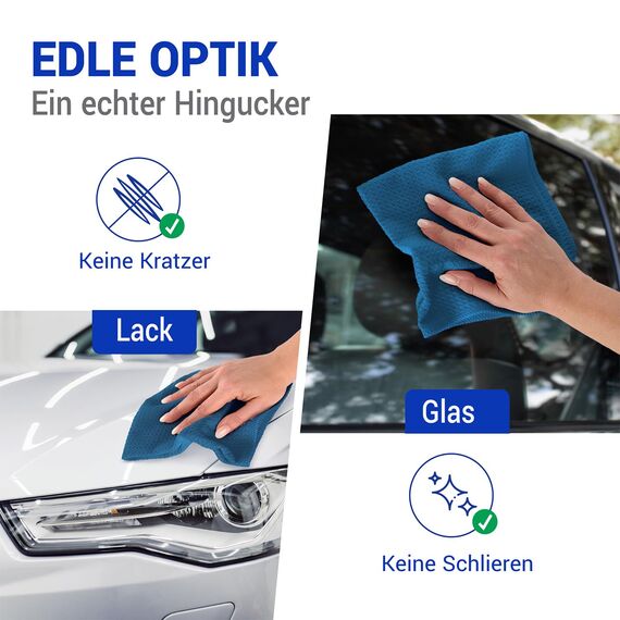 wolk Waffeltücher - Mikrofasertuch mit Waffelstruktur - 10 Stück - Größe: 38 x 38 cm - Farbe: dunkelblau - Lappen, Reinigungstücher, Putztücher - Bad, Küche, Gastronomie