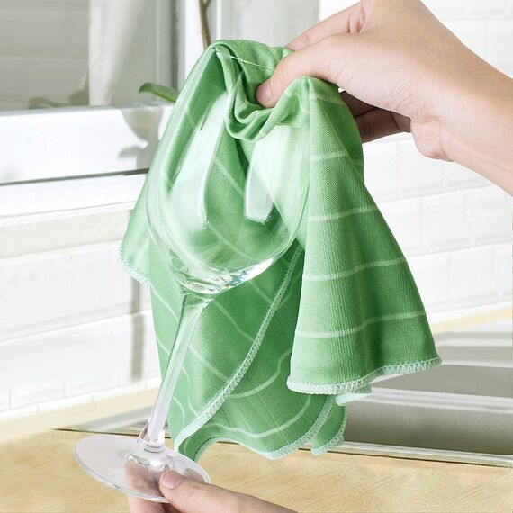 6 Stück Bambus Mikrofaser Fensterputztücher Wiederverwendbare Reinigungstücher Ultra saugstarke & fusselfreie Putzlappen