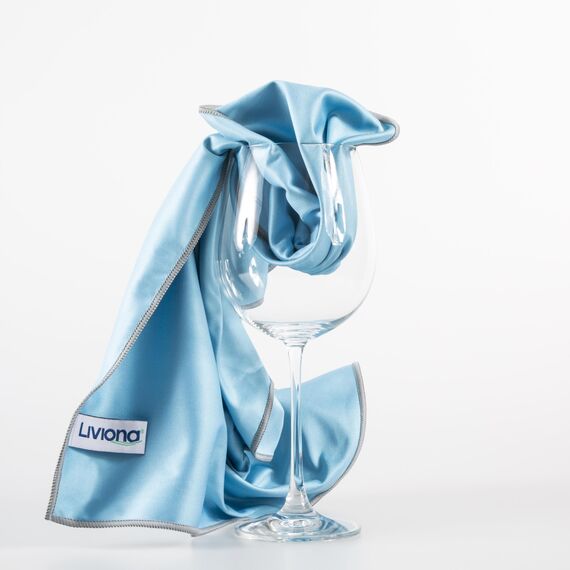 Liviona 2er Set Polarglanz Mikrofaser Glaspoliertücher – Spiegeltuch - Hochwertige Poliertücher für Hochglanzflächen, Spiegel, Gläser reinigt Streifen- und Fusselfrei (2 Stück Packung ca. 40x60