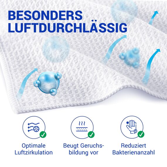 wolk Waffeltücher - Mikrofasertuch mit Waffelstruktur - 10 Stück - Größe: 38 x 38 cm - Farbe: weiß - Lappen, Reinigungstücher, Putztücher - Bad, Küche, Gastronomie