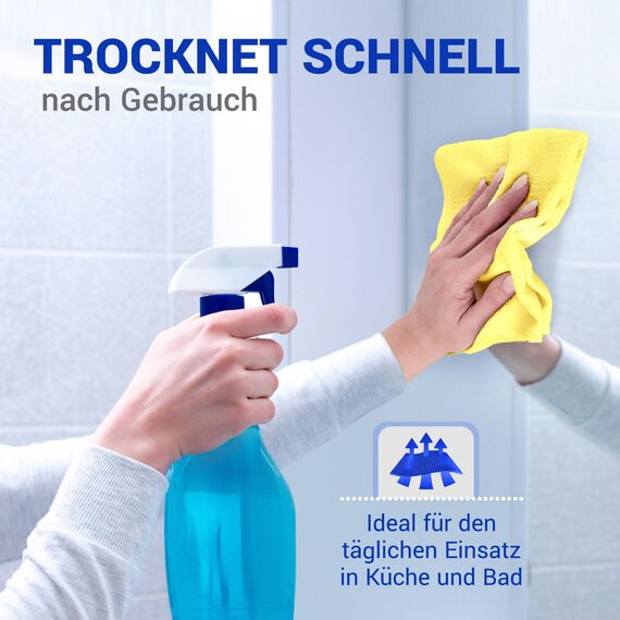 wolk Waffeltücher - Mikrofasertuch mit Waffelstruktur - 10 Stück - Größe: 38 x 38 cm - Farbe: gelb - Lappen, Reinigungstücher, Putztücher - Bad, Küche, Gastronomie