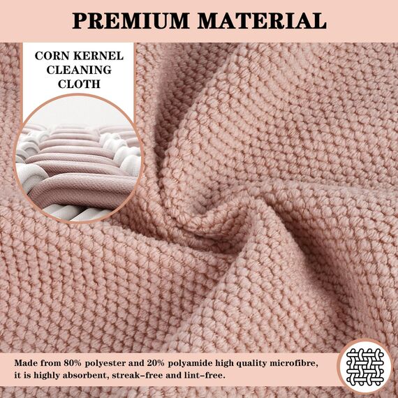 VIVOTE Microfibre Cloth, Dish Cloths, Soft Microfibre Cleaning Cloth, Reusable & Washable Premium Towels for Home, Kitchen 9Packs, (Grey+ Ice Cream +Pink, 30×30 cm)