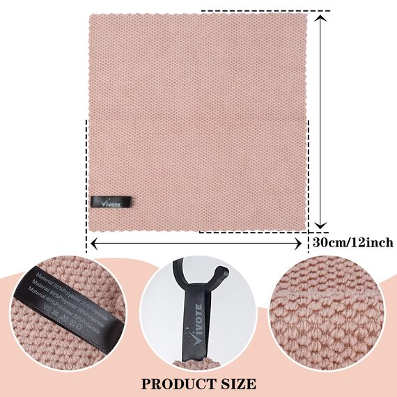 VIVOTE Microfibre Cloth, Dish Cloths, Soft Microfibre Cleaning Cloth, Reusable & Washable Premium Towels for Home, Kitchen 9Packs, (Grey+ Ice Cream +Pink, 30×30 cm)
