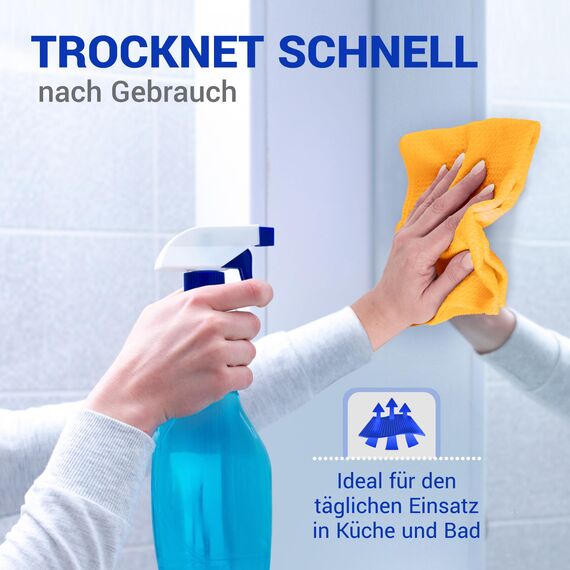 wolk Waffeltücher - Mikrofasertuch mit Waffelstruktur - 10 Stück - Größe: 38 x 38 cm - Farbe: orange - Lappen, Reinigungstücher, Putztücher - Bad, Küche, Gastronomie