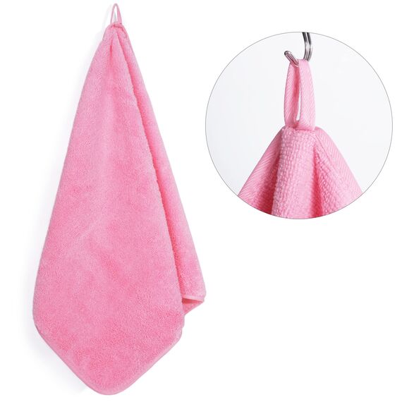 Polyte - Premium-Mikrofaserhandtuch - fusselfrei & schnelltrocknend - Rosa - 40 x 76 cm - 4 Stück