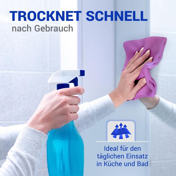 wolk Waffeltücher - Mikrofasertuch mit Waffelstruktur - 10 Stück - Größe: 38 x 38 cm - Farbe: lila - Lappen, Reinigungstücher, Putztücher - Bad, Küche, Gastronomie