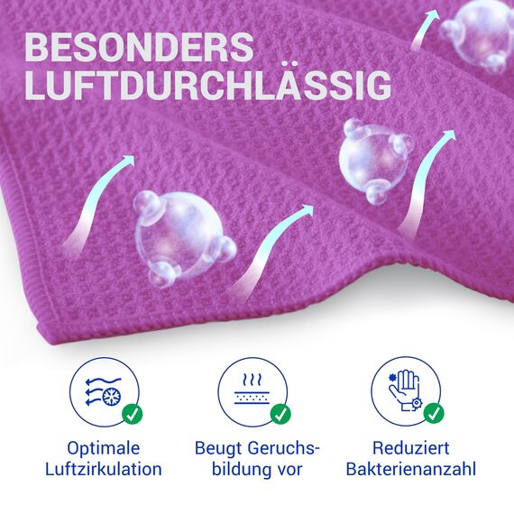 wolk Waffeltücher - Mikrofasertuch mit Waffelstruktur - 10 Stück - Größe: 38 x 38 cm - Farbe: lila - Lappen, Reinigungstücher, Putztücher - Bad, Küche, Gastronomie