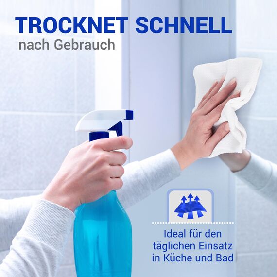 wolk Waffeltücher - Mikrofasertuch mit Waffelstruktur - 10 Stück - Größe: 38 x 38 cm - Farbe: weiß - Lappen, Reinigungstücher, Putztücher - Bad, Küche, Gastronomie