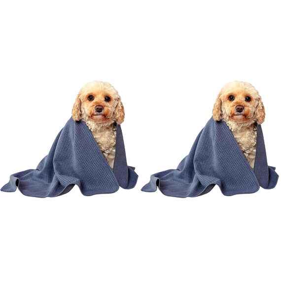 Glart 4485 Mikrofaser Hundetuch – 80×55 cm saugstarkes Handtuch zum Abtrocknen & Reinigen – weich & schonend für Fell & Pfoten – für Auto, Bad & Zuhause – Designed in Germany (Packung mit 2)
