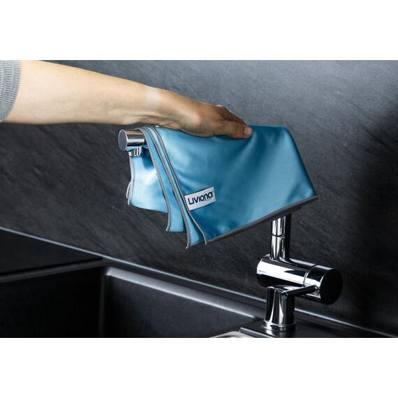 Liviona 16er Set Polarglanz Mikrofaser Glaspoliertücher – Spiegeltuch - Hochwertige Poliertücher für Hochglanzflächen, Spiegel, Gläser reinigt Streifen- und Fusselfrei (16 Stück Packung ca. 40x60)