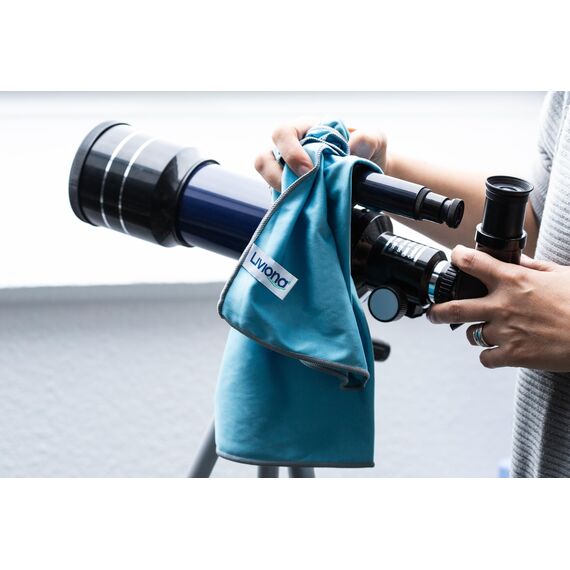 Liviona 4er Set Mikrofaser Poliertücher 40x60 cm, Streifen- und Fusselfrei, Spiegeltücher für Glas, Hochglanzflächen, Autopflege, Gastronomie