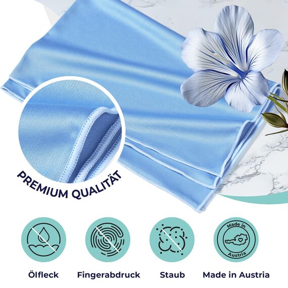 culiclean Fenster Poliertuch – Mikrofaser Poliertücher Gläser – Glastuch Fenster – Fensterputztücher streifenfrei – Fenstertuch fusselfrei – 2 Stück – 40x60 + 70x80cm, weiß